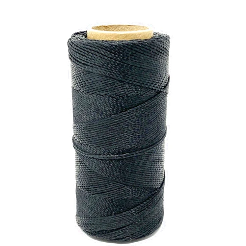 Fanfarria Linhasita Waxed Cord 1 mm Black Macrame Thread Made in Brazil PE-4/100G TEX 595 COR PTO 168 Meters