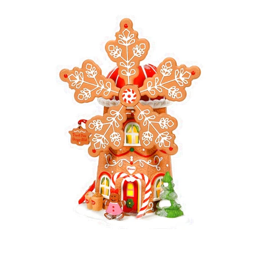 Department 56 North Pole Village Gingerbread Cookie Mill Animated Lit Building, 7.64 Inch, Multicolor