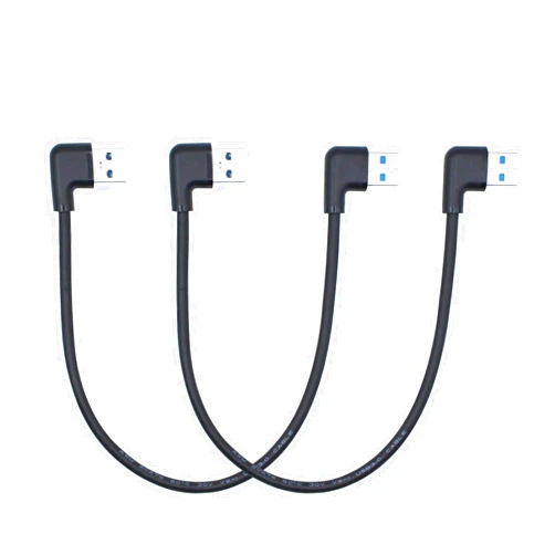 Kallaudo 90 Degree Short USB 3.0 Extension Cable 1 Ft, Right Angle USB 3.0 Type A Male to Male Charging and Data Transfer Cable for Hard Drive, DVD Player, Laptop, Monitor and More,30CM 2Pack