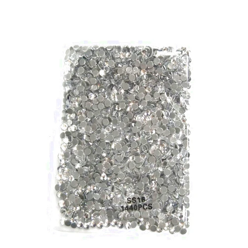 Queenme 1440pcs Clear SS16 Hotfix Rhinestones 16SS Flatback Crystals for Clothes Shoes Crafts Hot Fix 4MM Round Glass Gems Stones Flat Back Iron on Rhinestones for Clothing