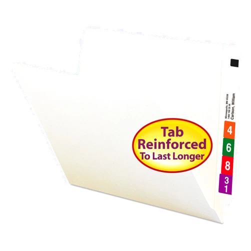 Smead End Tab File Folder, Shelf-Master Reinforced Straight-Cut Tab, Letter Size, Manila, 100 per Box (24109)