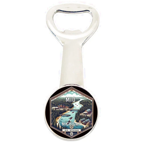 R and R Imports Mio Michigan Travel Destination Souvenir Magnetic Bottle Opener