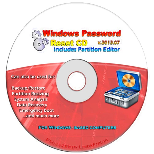 LinuxFreak Windows Password Reset and Recovery - Desktop and Laptop (32-bit / 64-bit)