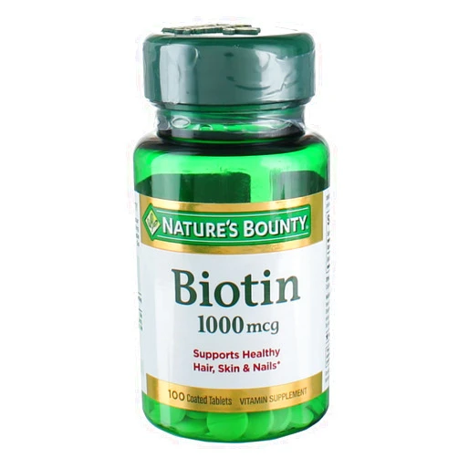 Nature's Bounty Biotin 1000 mcg Vitamin Supplement Tablets 100 ea (Pack of 2)