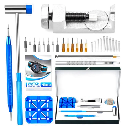 JOREST Watch Link Removal Tool Kit, Watch Band Tool for Watch Repair, Bracelet Adjustment, Replacement and Resizing, Watch Strap Link Remover, with 10 Spring Bars, 10 Pins, User Manual