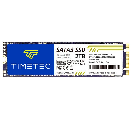 Timetec 2TB SSD 3D NAND QLC SATA III 6Gb/s M.2 2280 NGFF Read Speed Up to 550MB/s SLC Cache Performance Boost Internal Solid State Drive for PC Computer Laptop and Desktop (2TB)