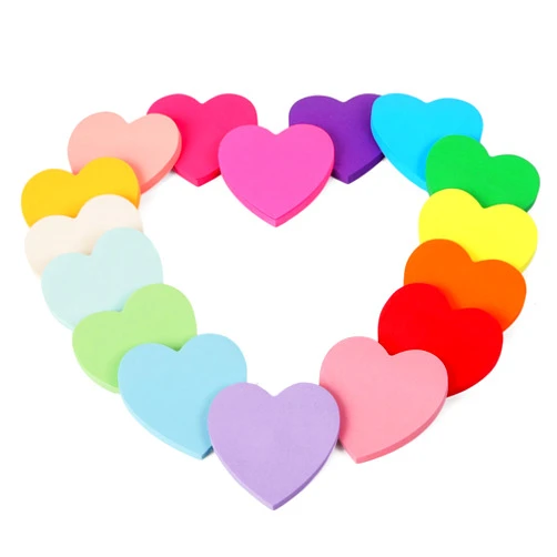 EOOUT Heart Sticky Notes, 16 Colors 75 Sheets/Pad, 1200 Sheets Shape Sticky Pad, Cute Memo Pads Colorful Self-Sticky Note Pads