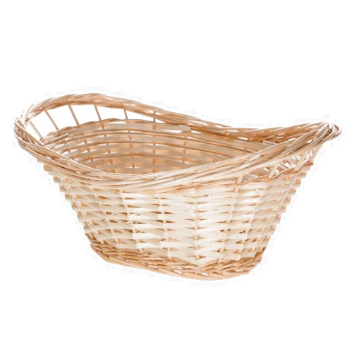 Generic Decorative Oval Split Willow Basket with Cutout Handles, 16.14” L x 11.42” W x 7.08” H