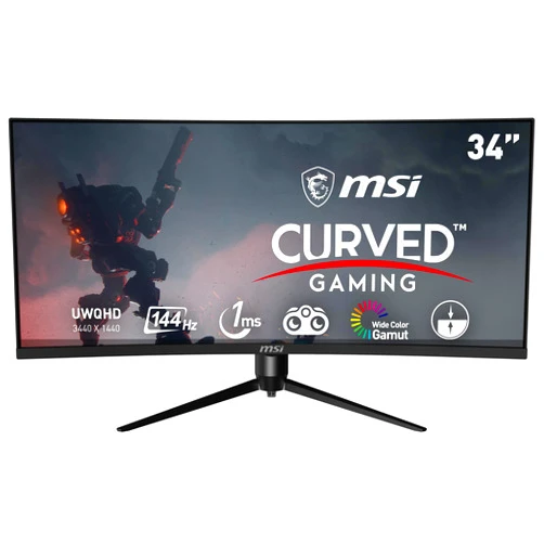 MSI Optix MAG342CQR 1500R Curvature 21:9 Aspect Ratio Narrow Bezel 1ms 3440 x 1440 (UWQHD) 144Hz Refresh Rate Tilt/Swivel/Height/Pivot Adjustment 34