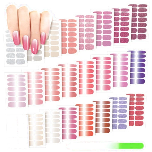 Maitys 336 Pieces 24 Sheets Full Wrap Nail Polish Strips Stickers Self-Adhesive Gel Nail Strips Art Decals with Nail File for Women DIY Nail Decorations(Elegant Style)