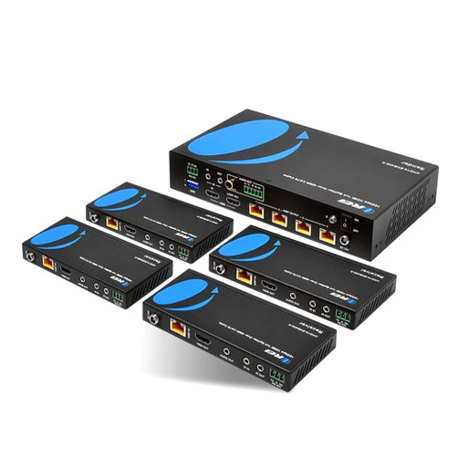 OREI 1x4 HDMI Extender Splitter HDBaseT 4K, Multiple Over Single Cable CAT6/7 4K@60Hz 4:4:4 HDCP 2.2 With IR Remote EDID Management, HDR - Up to 400 Ft - Loop Out - Low Latency - Full Support