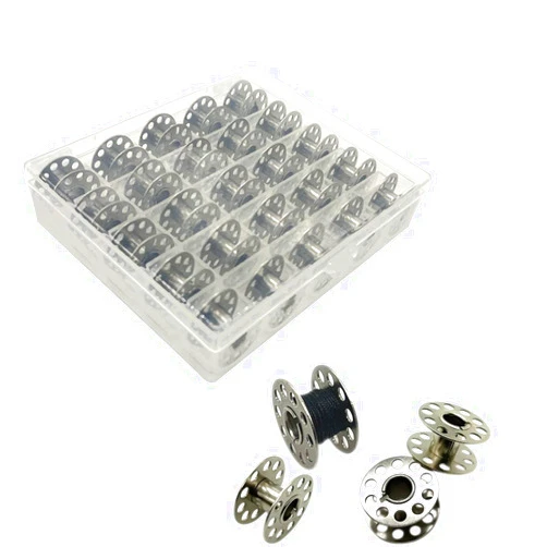 CHAOYUN 25 Pcs Metal Bobbins for Sewing Machine with Storage Box, A Class 15 Universal Bobbins in Case Compatible for Brother, Janome, Singer, Bernina, Toyata, Anime, Kenmore, Elna, Babylock by LeBeila