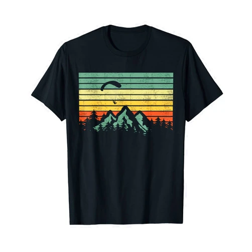 Best Paraglider Pilot Soaring Design Soaring Over The Mountains Retro Paragliding T-Shirt
