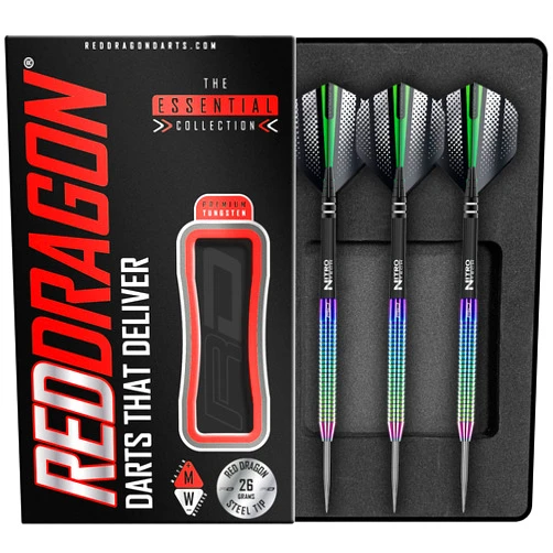 Red Dragon Darts Red Dragon Razor Edge Spectron: Tungsten Steel Darts with Flights and Stems 20.0 Grams