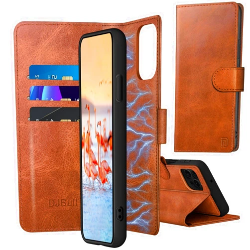 DJBull for iPhone 14 Pro 6.1 inch 2-in-1 Detachable Wallet case with Credit Card Holder【RFID Blocking】,Flip Folio Book PU Leather Protective Cover Women Men for Apple 14 Pro Phone case Light Coffee