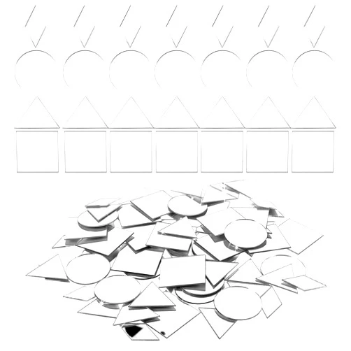 DIVINA VITAE 120Pcs Small Mirrors for Crafts 4 Shapes Self-Adhesive Mosaic Glass Pieces 1 Inch Mini Mirror Tile for DIY Crafts Home Wall Art Disco Balls Crafts