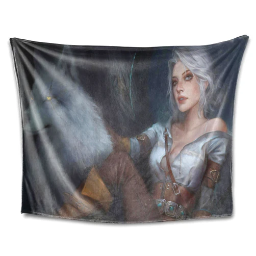 AKARDO Witcher Geralt Ciri Yennefer Game Flannel Blanket Super Soft Fleece Throw Blanket with All Seasons Sofa Bed Throw Blanket (10,50 * 60in(130 * 150cm))