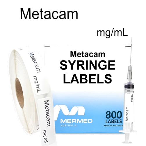 Mermed Metacam mg/mL Veterinary Syringe Labels - Box of 800 Stickers on Roll (1