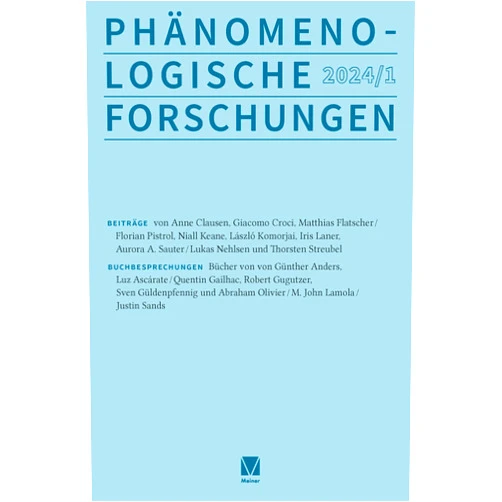 German Edition by Thiemo Breyer (Editor), Inga Römer (Editor), Michela Summa (Editor) & 0 more Format: Kindle Edition Phänomenologische Forschungen 2024-1 (German Edition)