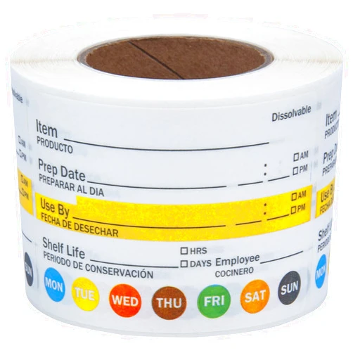 L LIKED Dissolvable Label Shelf Life for Food Rotation Use by Stickers 2 x 3 Inch Roll of 250 Labels