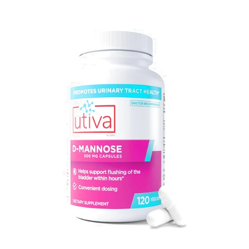 Szio+ Utiva D-Mannose 500mg Capsules – Naturally Flush The Bladder and Urinary Tract – UTI Avoidance Treatment – Supports Management of Urinary Tract Infections, 120 Capsules