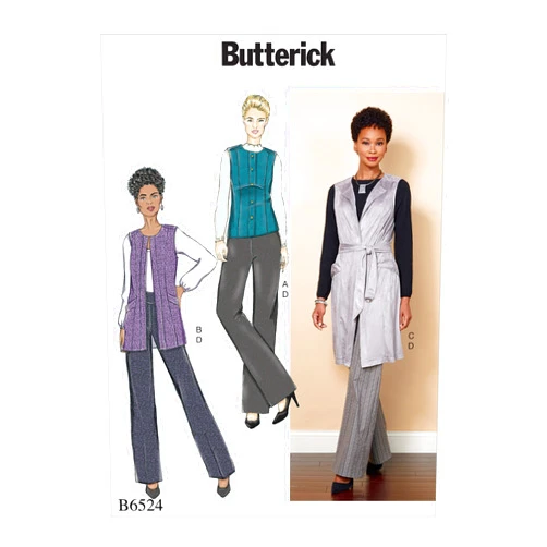 Butterick Patterns Misses' Vest/Belt And Pants E5 (14-16-18-20-22)