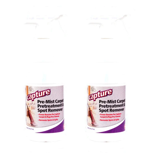 Capture Pre-Mist Soil Release for Carpet Dry Cleaner - Carpet Cleaning Pre Spray - Loosen Juice, Coffee & Wine Spill and Tough Rug Stains Eliminator - Multi-Purpose Cleaning Essentials - 24oz (2 Pack)