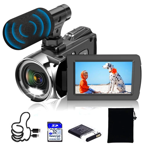 Weochi Video Camera Camcorder Ultra HD 2.7K 42MP Digital Cameras Recorder for YouTube TikTok 3 Inch 270 Degree Rotation Screen 18X Zoom Vlogging Camcorders for Kids,Teens,Students,Beginners,Elders