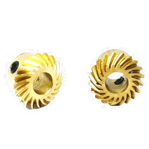 VORNEL Pinion Spiral 2pcs 0.6M 20T Spiral Bevel Gear 5mm Inner Hole Copper Gear 0.6 Module 20 Teeth Bevel Helical Gear DIY Toy Car Model Gear Miter Worm