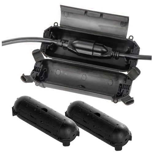 Flemoon [3 Pack] Outdoor Extension Cord Safety Cover with Waterproof Seal, Weatherproof Electrical Connection Box to Protect Outdoor Outlet, Plug, Socket, Christmas Holiday Decoration Light, Black