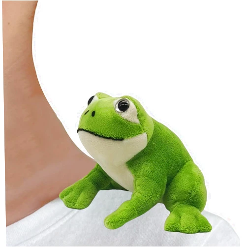 TOLLION Cuddly Realistic Frog Plush Shoulder Magnet,Frog Stuffed Animal Shoulder Toys for Kids and Fans,4 inch