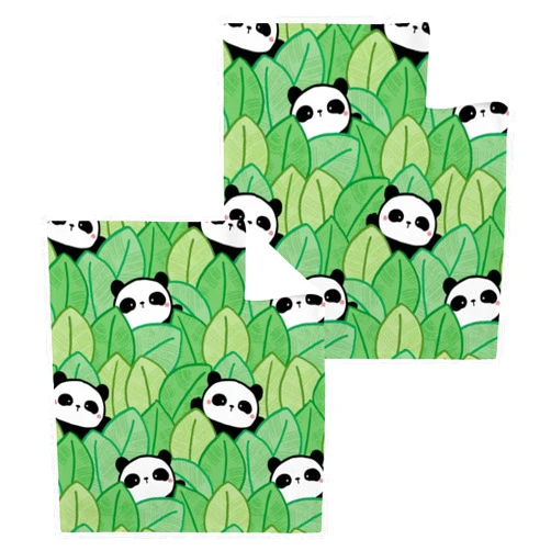 YETTASBIN Cartoon Panda Washcloths 4 Pack, Soft Absorbent Cotton Baby Face Towels, Washable Reusable Fingertip Towels for Bath Gym Hotel Spa, 12 x 12 Inch