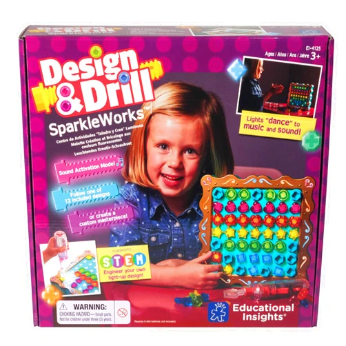 Educational Insights Design & Drill SparkleWorks - Light Up Drill Toy, STEM Learning with Toy Drill
