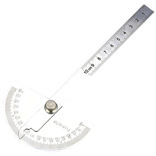 Nortools 0-180° Round Head Protractor - Angle Finder Craftsman Ruler Machinist Tool (Stainless Steel)