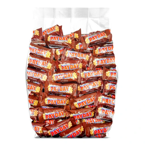Yummy Chew PayDay Chocolate Snack Size Candy Bars - 35 Individually Wrapped Chocolate Covered PayDay Bars - Bulk PayDay Chocolate Covered Peanut & Caramel Candy - Bulk Chocolate PayDay Candy Bars - Bulk Candy Bag - 35 Pieces