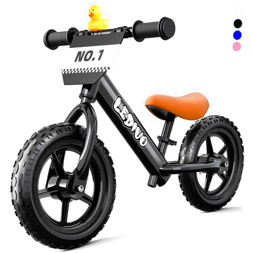 LEDIVO Toddler Balance Bike 2 Year Old, No Pedal 12 Inch Bike for Kids 24 Months to 5 Years Old, Customize Plate (3 Sets of Stickers Included), Tool-Free Adjustments, Gift for Boys Girls 2-5