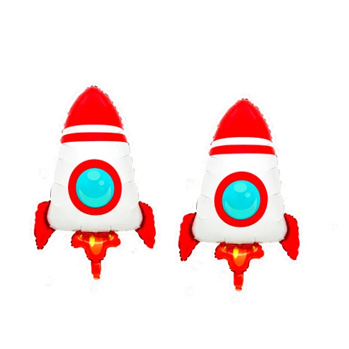 CSTYWC 2 PCS Large Rocket Foil Balloons Rocket Ship BalloonSpace Foil Mylar Balloons for Universe Space Theme Birthday Party Decorations (Redrocket Big)