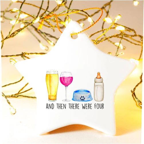 Generic New Parents Christmas Ornament 2025, and Then There were Four Star Ornament, Sweet First-Time Parents Xmas Keepsake, New Mom Celebration Christmas Decor, Cute Growing, Xmas Ornaments