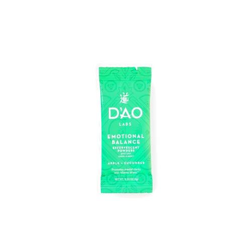 D'AO LABS Emotional Balance - Emotional Balance Powder - Calm & Stress Relief - Effervescent Powder with Apple-Cucumber Flavor - Xiao Yao San Traditional Chinese Herbal - 20 Individual Servings
