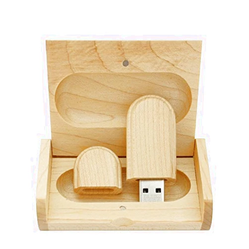 Zhongyuanmaoyi Maple Wood USB Flash Drive with Wooden Box U Disk Memory Stick Pen Drive (3.0/128GB)
