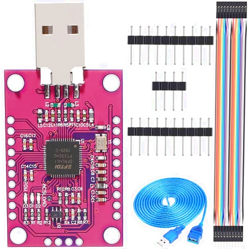 DKARDU FT232H High-Speed Multifunction Module CJMCU FT232H USB to JTAG UART/FIFO SPI/I2C Module,with pinheader USB Extension Cable Dupont Cable