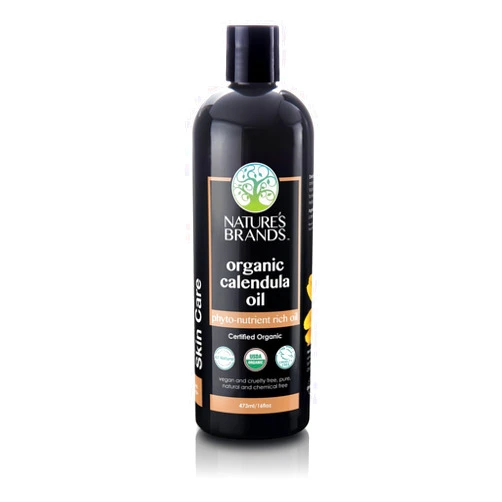 Nature's Brands Nature’s Brands Organic Calendula Carrier Oil Organic for Skin (16oz) 100% Natural, and Skin Moisturizer, USDA Certified Organic