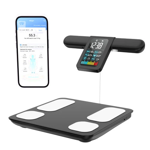 Lepulse Body Fat Scale, Scales for Body Weight and Fat, 8 Electrode Large Display Smart Scale, Body Composition Monitor, Digital Bathroom Scale, Bmi, Weight Scale with Report,Black