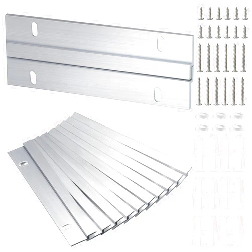 Funrous 24 Pack French Cleat Hanger Headboard Wall Mounting Brackets Cleat Picture Hanger Kit Z Bar Hanger Supports with Plastic Expansion Tube Screws Silicone Dots for Picture Mirror Whiteboard (6 Inch)