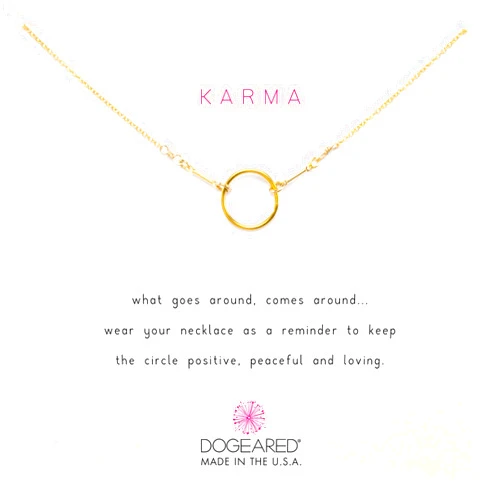 Dogeared Karma Necklace 16 inch Gold Dipped One Size