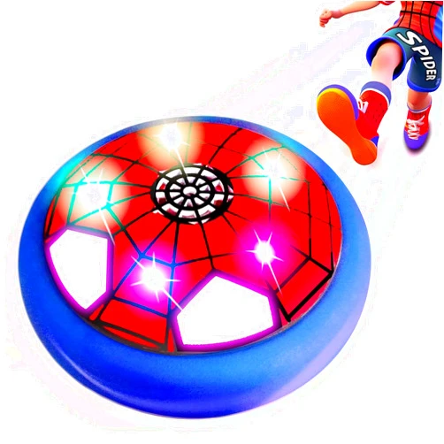 Omiowl Hover Soccer Ball Indoor Toys,Spider Boy Toys Gifts for Ages 4 5 6 7 8 10 12 Years Old,Air Floating Soccer Toy with LED Lights Foam Bumper,Kids Soccer Toys Birthday Gifts for Boys Girls (1 Pack)