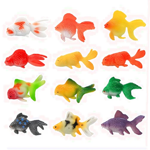 Opexicos 12pcs/Set Simulation Animals Model Fish Miniature Garden Figurine Home Decoration Accessories Decor Goldfish Craft Bonsai
