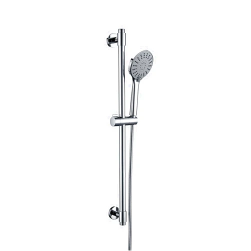 YSNOL Adjustable Shower Slide Bar with 5-Function Handheld Shower Head, Stainless Steel Grab Slide Bar Combo with Extra Hose (Chrome)
