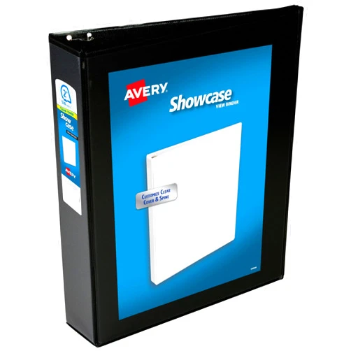 Avery Economy Showcase View 3 Ring Binder, 2 Inch Slant Rings, 1 Black Binder (19700)