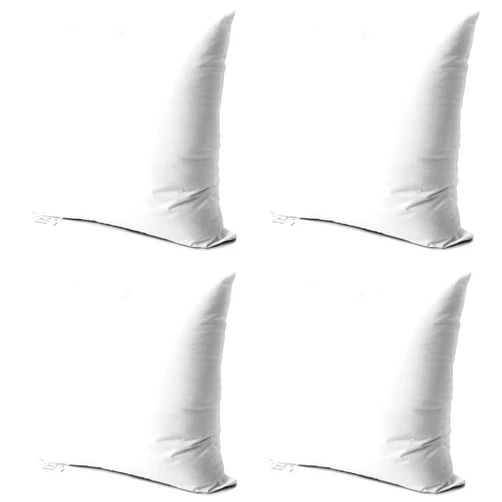 EDOW Throw Pillow Inserts,Set of 4 Soft Hypoallergenic Down Alternative Polyester Square Form Decorative Pillow, Cushion,Sham Stuffer,Cotton Cover. (White, 18x18)